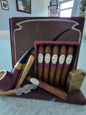 Vintage Cigar Coasters & Holder